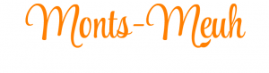 Logo orange de la fromagerie artisanale "Monts-Meuh", en écriture manuscrite élégante.